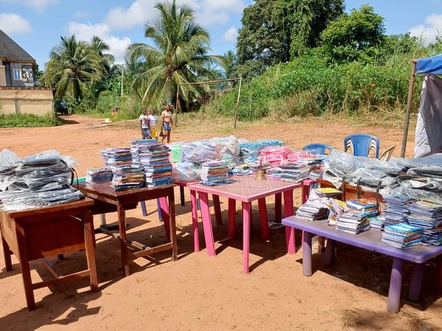The tables before the pupils arrived.