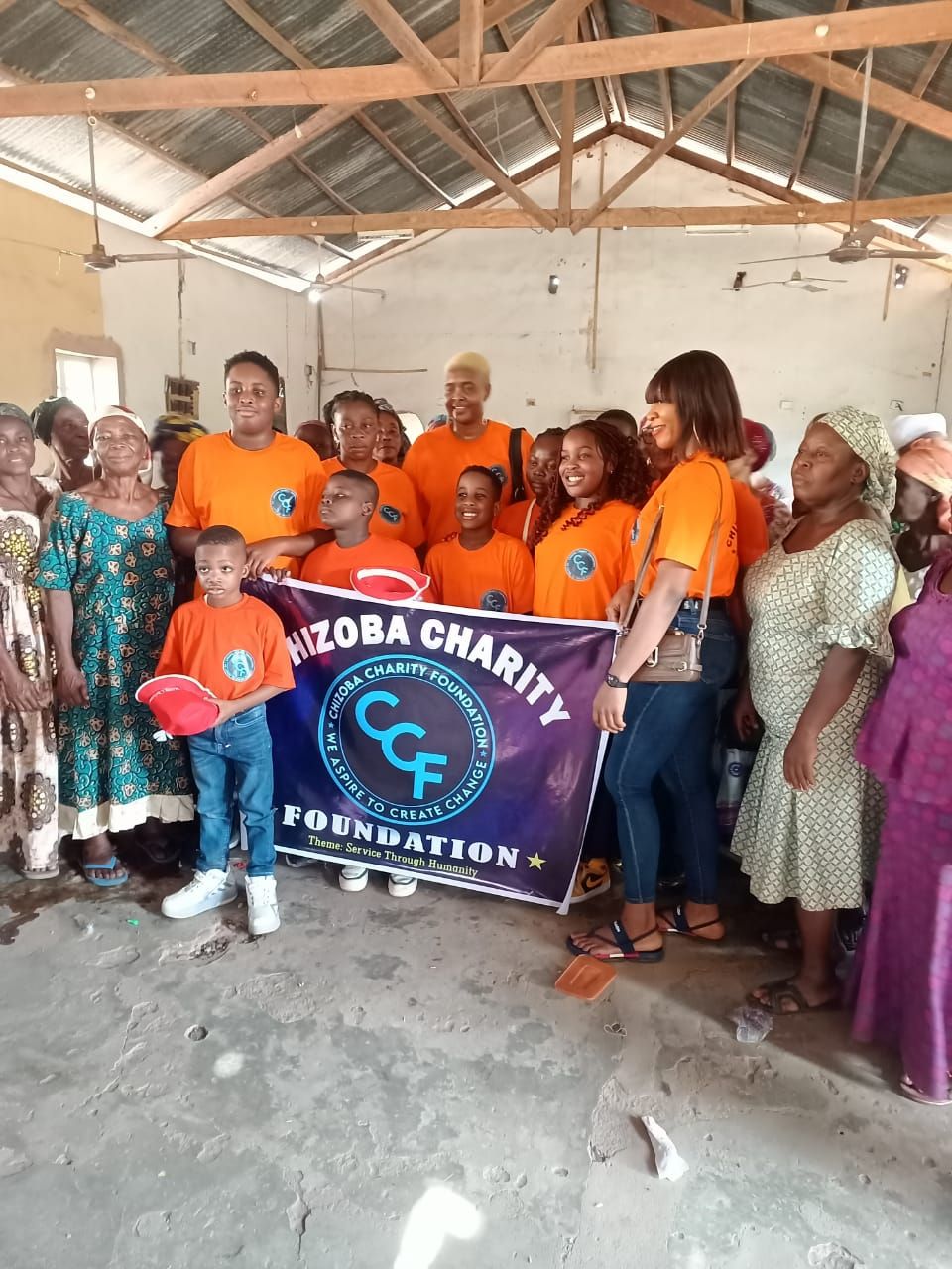 Chizoba Charity Foundation volunteers with the community they serve