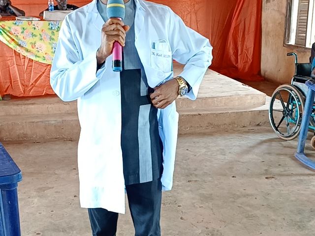 Health talk opening the medical outreach at Obeleagu Umana