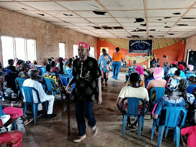 Making space as the next group of beneficiaries is called in.